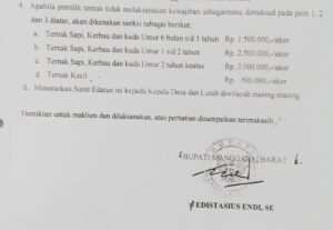 SE Bupati terkai poin sanksi atas hewan yang dibiarkan berkeliaran