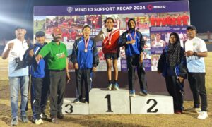 Atlet Mabar saayt berada di podium. (Foto : Dok. PASI Mabar)