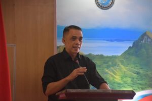 Deputi bidang koordinasi pemerataan pembangunan wilayah, agraria dan tata ruang Nazib Faizal, saat menyampaikan sambutan. (Foto : Tildis)