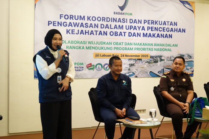 Kegiatan Forum Koordinasi dan Perkuatan Pengawasan Dalam Upaya Pencegahan Kejahatan Obat dan Makanan. (Foto : Dok. Loka POM Manggarai Barat)
