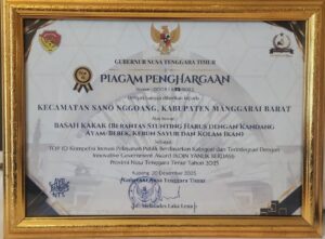 Piagam Penghargaan Peringkat 1, KOIN YANLIK BERDASI 2025. (Foto : Ist.)