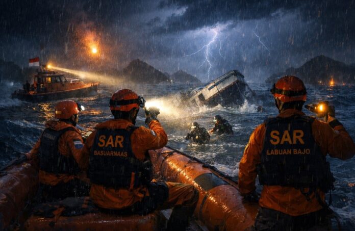 Ilustrasi Cuaca Buruk di Perairan Laut Labuan Bajo. (Foto : Ilustrasi)
