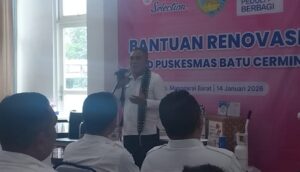 Bupati Edi saat memberikan sambutan. (Foto : Ferdy Jemaun)